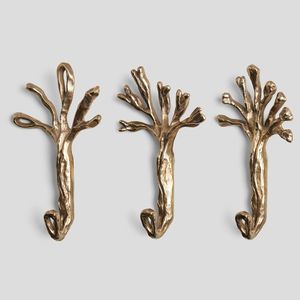Modern Brass Wall <b>Hooks</b> Design Durable Mounting Hardware Bathroom Kitchen Robe <b>Towel</b> Hanger Organizer Space - Product Image 2