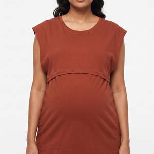 Camiseta sin mangas para maternidad, camiseta cómoda para amamantar, camiseta de maternidad para primavera y verano para mujer - Product Image 3