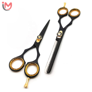 Kit de beauté professionnel pour salon de coiffure avec ciseaux à lames affûtées en acier inoxydable, manche noir, pour droitiers, pour la coupe de cheveux à domicile - Product Image 3