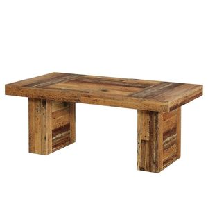 Tavolo da Pranzo in Legno Massello Rettangolare con Piano in Pietra Sinterizzata Effetto Marmo, Arredamento per Sala da Pranzo, Assemblato - Product Image 2