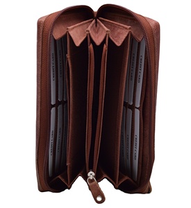 Cartera de Cuero Genuino de Lujo Coronet International Ele con Bloqueo RFID, Tarjetero, Monedero Largo con Cremallera para Mujer, Poliéster - Product Image 2