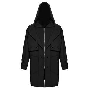 Veste tactique imperméable à capuche pour homme, style gothique punk noir, avec œillets, modèle 2026, la plus vendue - Product Image 1