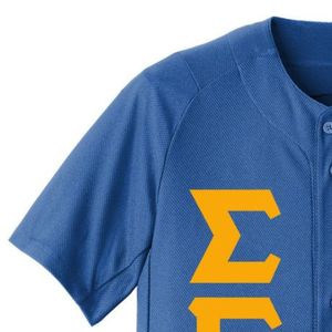 Camiseta Deportiva Extra Grande de la Hermandad Sigma Gamma Rho para Mujer, Manga Corta, Cierre de Botones, Letras Griegas Personalizadas, Color Azul Rey - Product Image 3