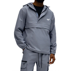 Premium Techwear Hooded Anorak Men's Jacket <b>Set</b> Men Lightweight Nylon Windproof Training Tracksuit Custom OEM Streetwear Supply - Product Image 1
