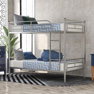 Letto a Castello in Metallo Argento Twin Over Twin Modello MF189201NAA - Product Image 1