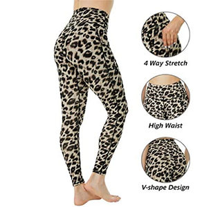 Collants de Yoga imprimé léopard, taille haute, pour femmes, pantalons d'entraînement, poche, froissé sur les fesses, ensemble de Fitness, vêtements, - Product Image 5