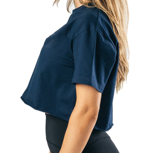 T-shirt court oversize pour femme 100 % coton, personnalisable avec logo, décontracté, uni, col rond, vente en gros, fabricant - Product Image 2