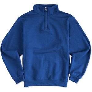 Sweat-shirt polaire unisexe de haute qualité 1/4 à fermeture éclair, col haut, fermeture éclair 100% coton, brodé pour club d'équipe - Product Image 1