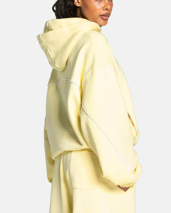 Conjunto Deportivo de Dos Piezas para Mujer, Talla Grande, con Logotipo Personalizado OEM, Sudadera Amarilla Extra Grande con Ribete, Ropa Deportiva Transpirable - Product Image 5