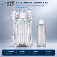 Sac gonflable personnalisé AIR-DFLY à 6 colonnes en forme de Q, 7x7x17cm, pour l'emballage protecteur antichoc des flacons en verre cosmétiques