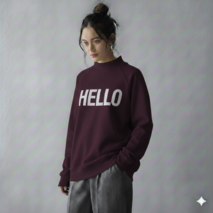 Everyday Comfort Women Mockneck Oversized Fleece Sweatshirt <b>Drop</b> Shoulder Long Sleeves Solid Winter Front Logo Casual Wear - Product Image 6