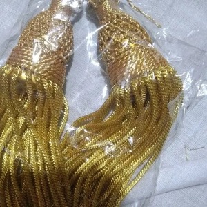 พู่ลวดทองแท่งพู่ลูกไม้สำหรับเสื้อคลุมพู่โพลีเอสเตอร์สำหรับการตัดแต่งเสื้อทองแท่ง - Product Image 4