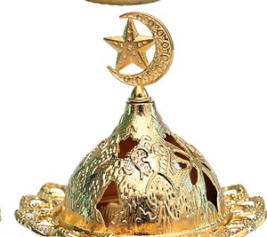 Minimilast Brass Incense Burner Leaf Handle | Spring/<b>Summer</b>/Fall <b>Decorative</b> Bakhoor Burner | Elegant Oud Fragrance Holder Home - Product Image 3