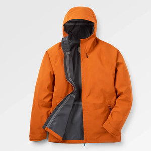 Chaqueta Impermeable con Capucha para Hombre, Ropa Casual para Exteriores, Exterior de Poliéster, Cierre de Cremallera, Estilo Otoñal, Naranja - Product Image 6