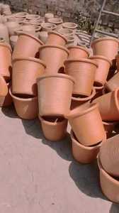Macetas de terracota roja modernas con LOGO personalizado para plantas, maceta de cerámica con drenaje. - Product Image 5