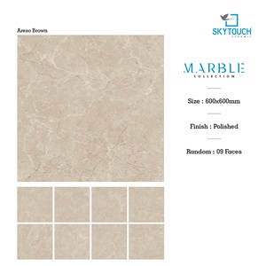 Top Trending 60x60 cm 600x600 mm Glossy Arezo Brown Porcelain Piso Porcelanato Marble Floor Tile for the Living Room - Product Image 3