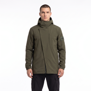 Veste parka longue softshell pour homme, à capuche, respirante, réversible, pour usage urbain et extérieur, hiver, étiquette personnalisée OEM, polyester, élasthanne, fourrure - Product Image 1
