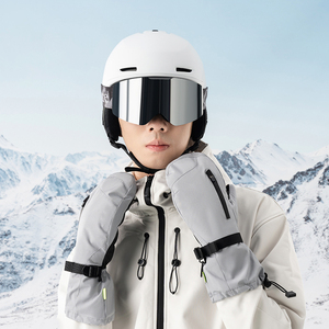 Wholesale <b>Ski</b> Mittens Drawstring Closure Waterproof Thermal Winter Cold Snow Weather Snow Mittens For Outdoor Skating & Sports - Product Image 5
