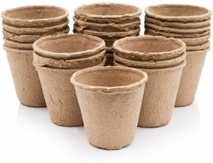 Pot de tourbe écologique biodégradable et compostable de 3 pouces, pour semis et jeunes plants, avec étiquettes de plantes, vente en gros pour pépinières - Product Image 1