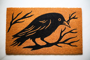 Paillasson imprimé CocoRaven en fibre de coco naturelle avec support en PVC, motif oiseau, tapis d'entrée personnalisé pour la décoration intérieure - Product Image 4