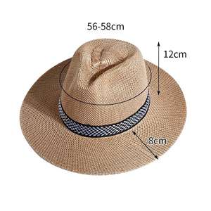 Sombreros de Sol de Paja Hechos a Mano de Alta Calidad, Estilo Vaquero Americano, con Ala Ancha, Venta al Por Mayor, OEM - Product Image 5