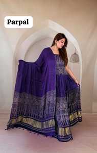 Ajrakh Lehenga with Dupatta Handcrafted <b>Block</b> <b>Print</b> Ethnic Wear Navratri Garba Lehenga Set - Product Image 6