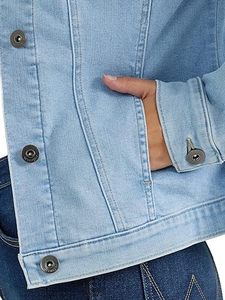 Veste en jean bleu pour femme, style streetwear, hiver automne, coupe ample, pour soirée, extérieur, décontractée, vente en gros, OEM, vestes en jean - Product Image 4
