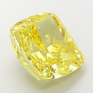 Diamant CVD de laboratoire 10,09 carats Jaune vif fantaisie Pureté VS2 Polissage EX Forme coussin Fournisseur B2B Pierre brute en stock - Product Image 4