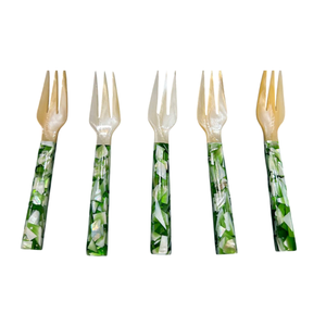 Hand Carved White Mother of Pearl Caviar Fork Floral Design Long Stem <b>Mirror</b> Polish Custom Logo Gift Tableware Storage - Product Image 2