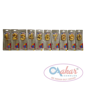 Vela de Cumpleaños con Número Dorado, Elegante Vela Decorativa para Celebraciones y Eventos - Product Image 3