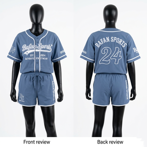 Conjunto de Camiseta sin Mangas y Pantalones Cortos para Mujer, Poliéster Premium, Suave y Transpirable, Azul, con Logotipo Personalizado - Product Image 1