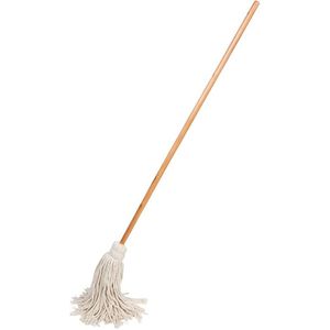 Grande Mop in Cotone Bianco da 11 Oz con Manico in Legno Massiccio - Product Image 2