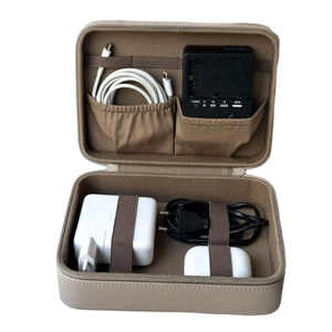 Portafolio organizador de viaje de cuero genuino con 2-3 compartimentos, bolsa para documentos con cremallera, maletín vintage para oficina, organizador de viaje. - Product Image 2