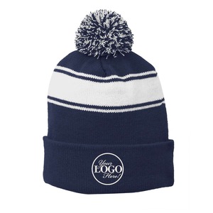 Bonnet de course tricoté chaud d'hiver pour homme – Design personnalisé élégant, respirant, imperméable et ajustable avec pompon sportif - Product Image 2