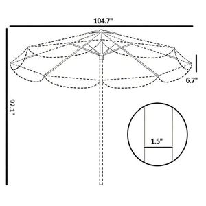 Ombrellone da Esterno per Terrazza e Cortile Senza Base - Ombrelloni e Basi per Patio - Product Image 6