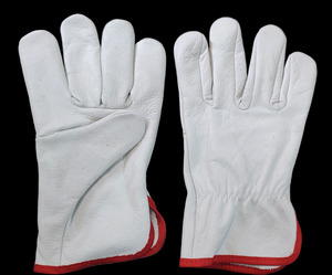 Gants de sécurité robustes en cuir pleine fleur pour travaux industriels, gants de travail de rigueur avec double couture et pouce Keystone, gants de construction - Product Image 2