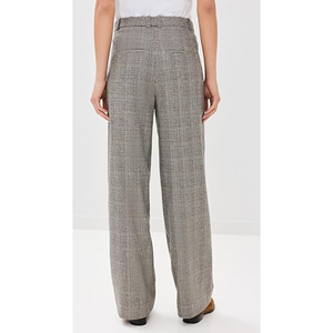 High Waist Wide Leg <b>Plaid</b> <b>Pants</b> Women's Wool Polyester Blend Pleated Front Loose Fit Full Length Autumn Style Anti-Wrinkle - Product Image 4