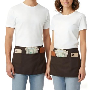 Nouvel Tablier Unisexe en Coton Tissé 2026 avec Poches pour Uniforme de Personnel de Restaurant, Barman, Serveur, avec Poches OEM - Product Image 1