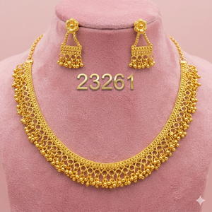 MOLL JEWELLERS Ensemble de bijoux pour femmes en alliage de zinc plaqué or 24 carats, motif floral tendance, collier et boucles d'oreilles en zircon, cadeau d'anniversaire - Product Image 2