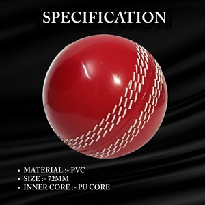 Pelotas de práctica de críquet de PVC duraderas de alta calidad baratas, pelota de entrenamiento suave con logotipo personalizado para niños y adultos, uso promocional - Product Image 3