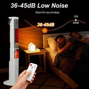 Stufa Elettrica Portatile 3-in-1 Silenziosa per Interni, Copertura Ampia a 120 Gradi, Effetto Caminetto 3D, Timer e Telecomando - Product Image 3