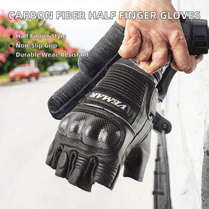 Gants de cyclisme en cuir demi-doigts, antidérapants, anti-transpiration, anti-choc, pour VTT, vélo de route, sport, été, ski - Product Image 2