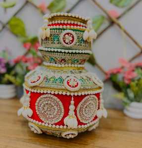 Indian handmade Beautiful Minakari Kalash & Lota Jaago <b>Set</b> for Griha Pravesh Puja Decorative Items Return Gift Wedding Gift <b>Set</b> - Product Image 1