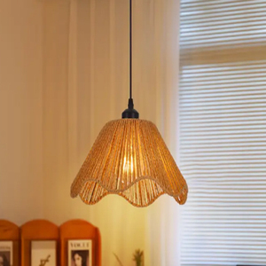 Natural Woven Rope Pendant <b>Lamp</b> Shade for Living Room Bedroom <b>Kitchen</b> Hallways Rope Woven Hanging <b>Lamp</b> - Product Image 1