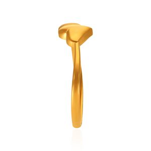 Anillo de Oro Doble Corazón Chapado en Oro de Lujo para Mujer, Anillo Abierto Ajustable Elegante con Corazón de Amor, Anillo de Moda para Dedo - Product Image 4