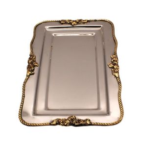 Plateau de service en métal décoratif, plat de présentation pour hôtel, maison, restaurant, traiteur, vaisselle de table, centre de table de mariage, qualité export - Product Image 6