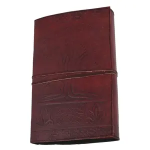 Tree of Life Tooled Leather Blank Journal Diary Notebook Book