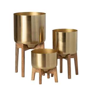 Hermosa Maceta Metálica con Cuerpo de Hierro Resistente y Acabado Rústico, Perfecta para Decoración de Entrada de Hogar Moderno - Product Image 4