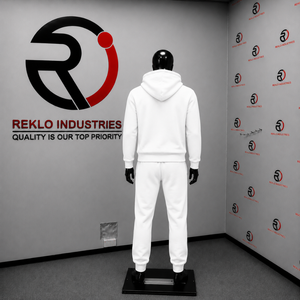 <b>White</b> <b>Mens</b> Tracksuit Custom Logo Full Zip Hoodie <b>Jogger</b> Pants Set Casual Streetwear Sportswear Two Piece Suit Wholesale OEM Fit - Product Image 4