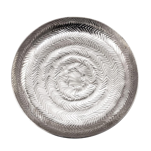 Stylish Gold Metal <b>Tray</b> Platter Handicraft Technique for Formal <b>Dinners</b> and Special Occasions Manufactured Supplied in India - Product Image 1